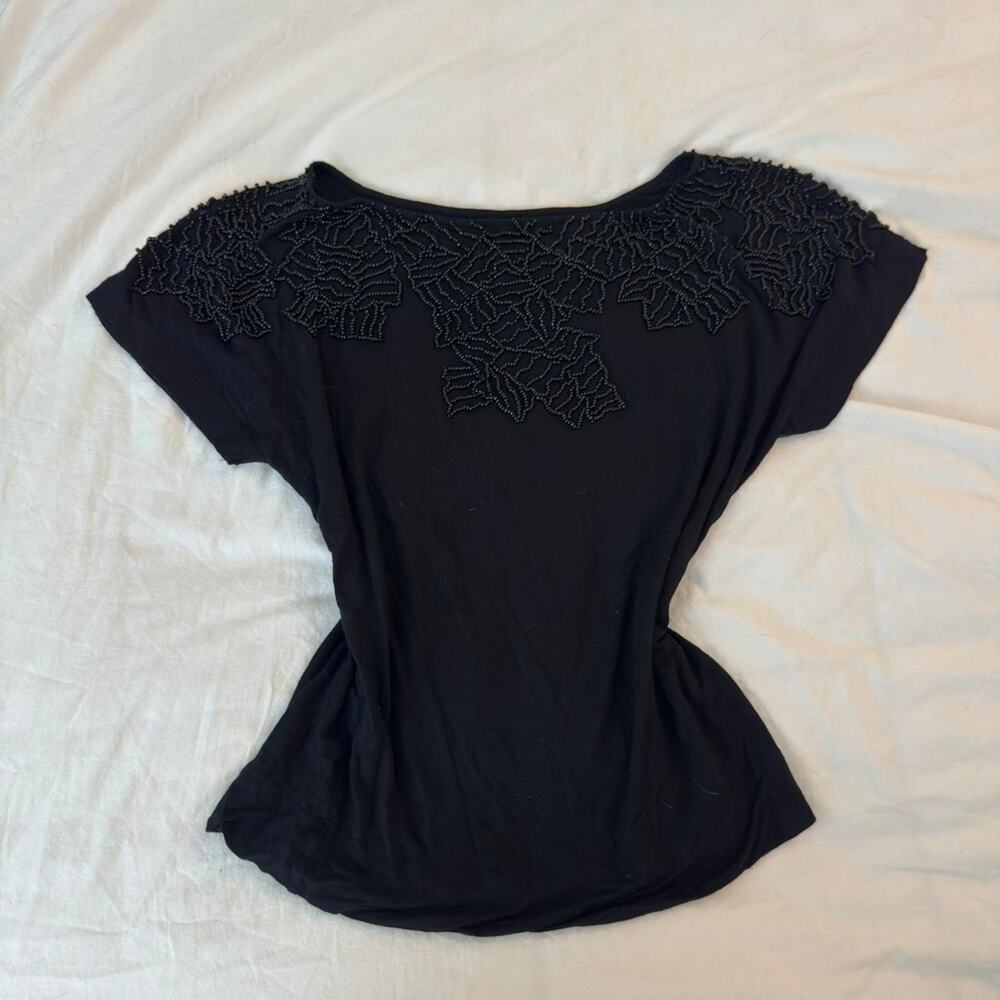 Black‎ y2k blouse with beaded